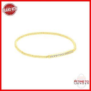 Gold Plated Brass Stretch Bracelet Minimal Elegant Stackable Jewelry Gift